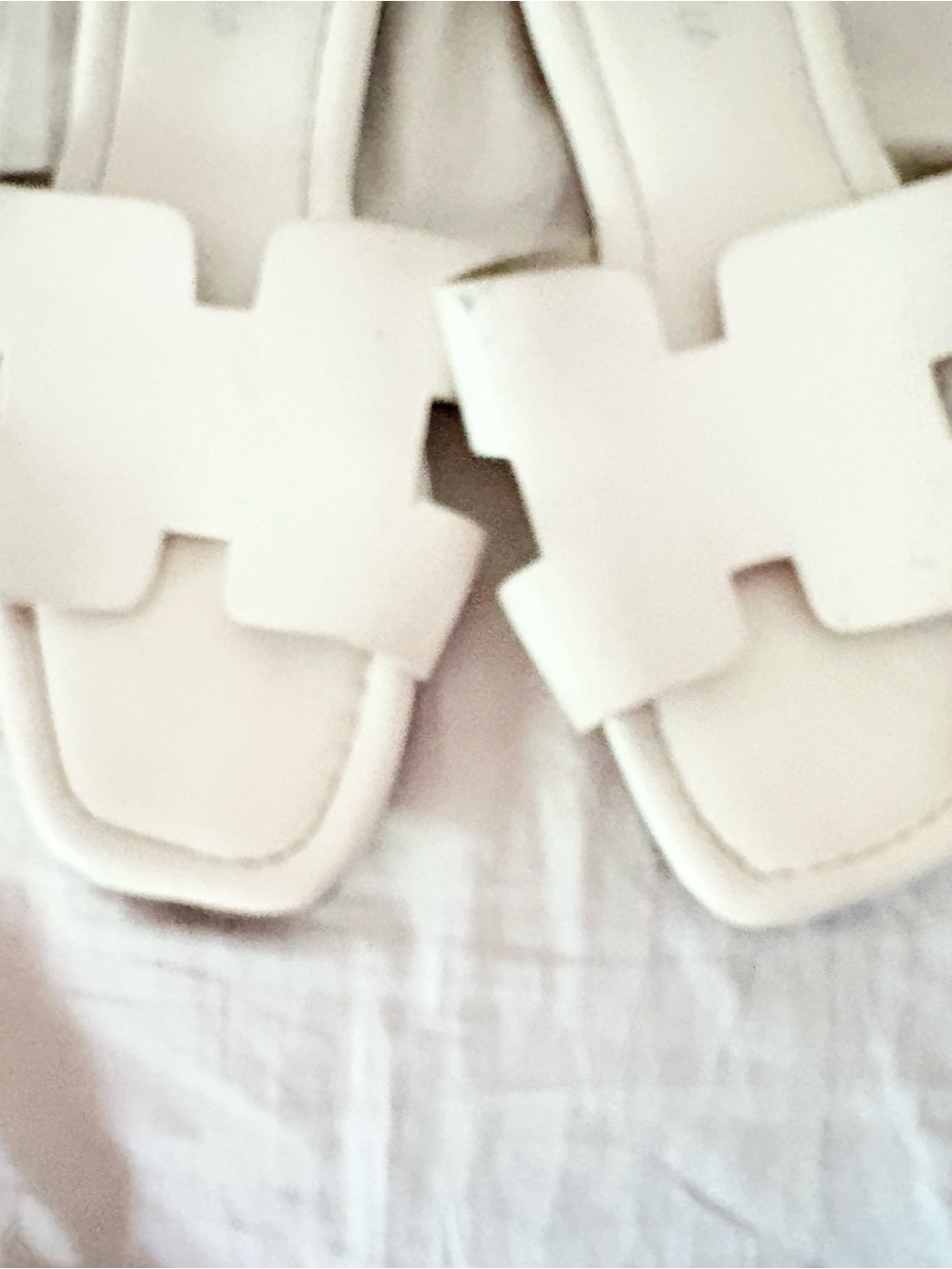H White Slide Sandals - Classic Easy-On Design